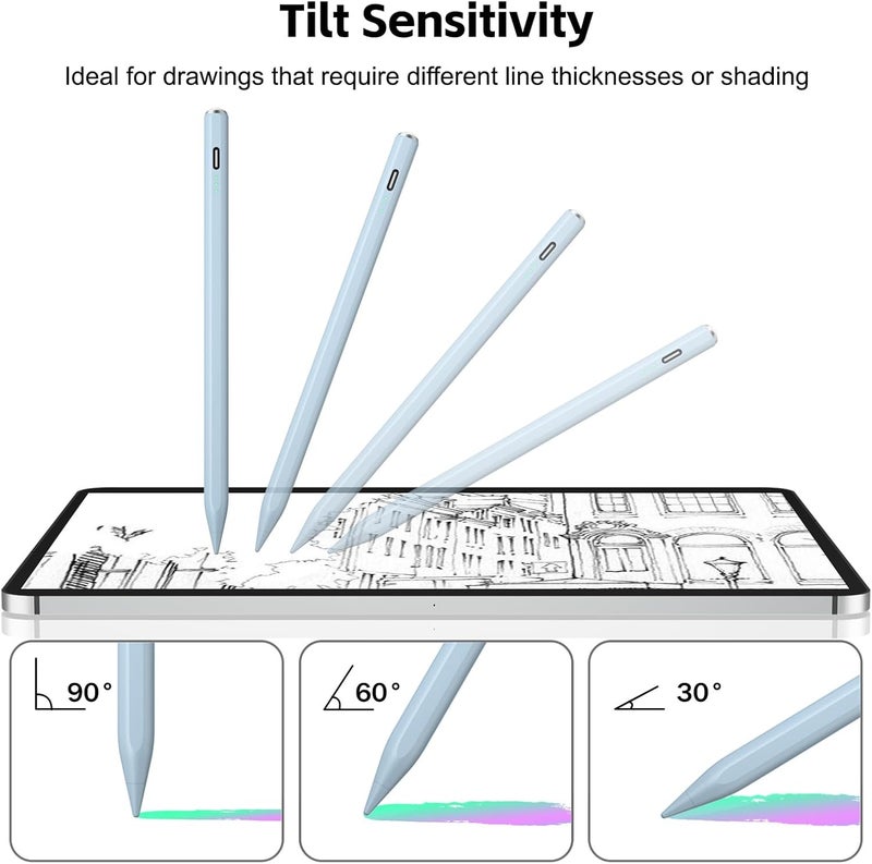 Aspaper Stylus Pen for iPad 2025-2018 with 13mins Fast Charge,Tilt Sensitive Palm Rejection Pencil for 11th A16,10th/9th/8th/7th/6th, Air 11/13 M2/M3,Pro 11/13 M4/M5,Pro 12.9“,Air 5/4/3,Mini 7/6/5 - Image 5